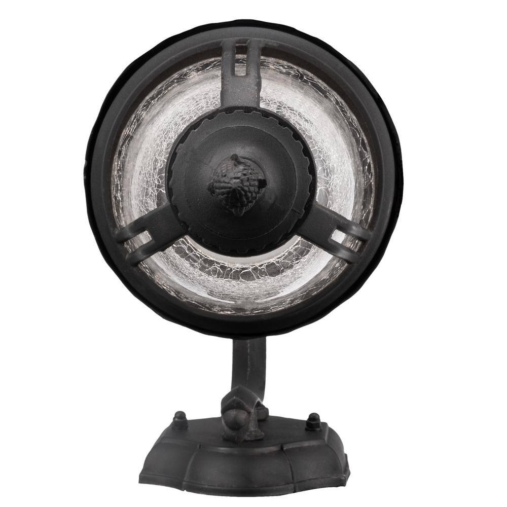 Classic Black Cast Aluminum Lantern with Crackle Glass