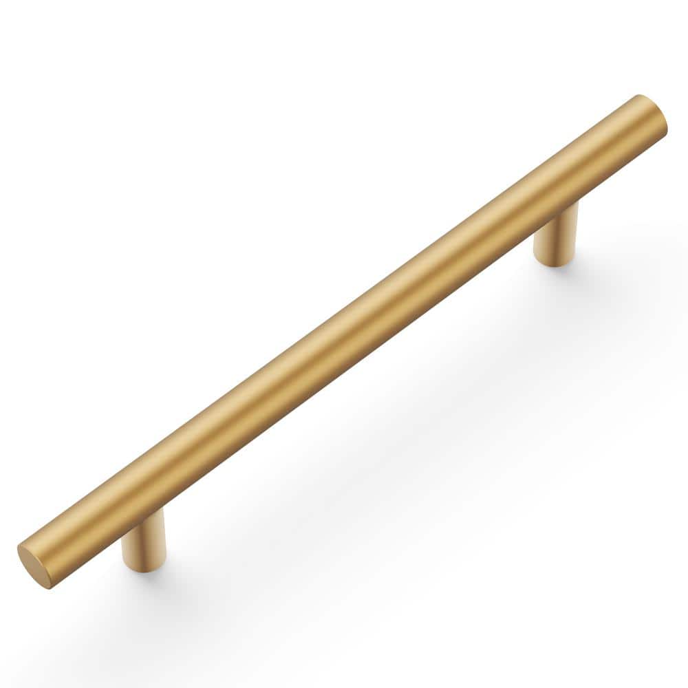 Brushed Brass Modern Bar Pulls with Mounting Hardware