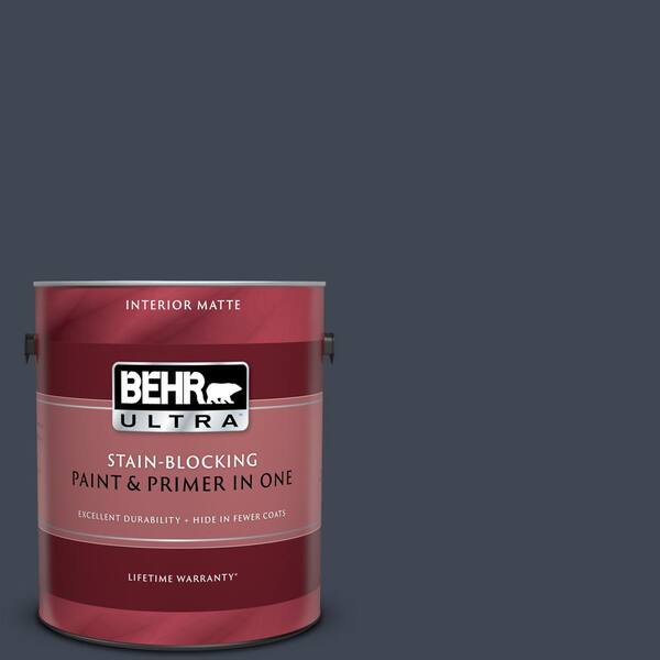 BEHR ULTRA 1 gal. #UL230-1 Starless Night Matte Interior Paint and Primer in One