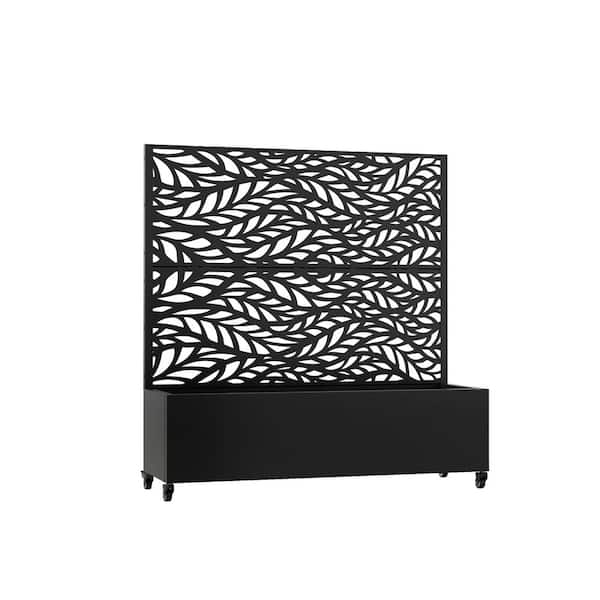 4 ft. H x 4 ft. W Metal Planter Box with Trellis Black