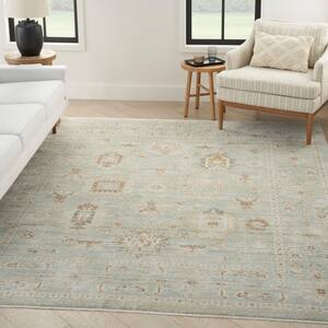 Traditional Home Mint 10 ft. x 14 ft. Distressed Traditional Area Rug