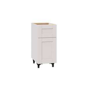 Shaker Assembled 15x34.5x24 in. Base Cabinet with 10 in. Metal Drawer Box in Vanilla White