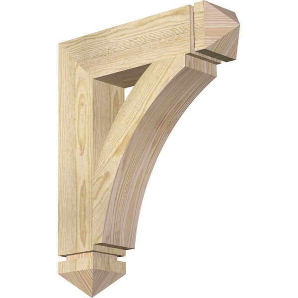 Ekena Millwork 4 in. x 22 in. x 18 in. Douglas Fir Thorton Arts and Crafts Rough Sawn Bracket