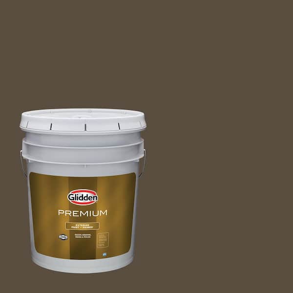 Glidden Premium 5 gal. PPG1023-7 Afternoon Tea Satin Exterior Latex Paint