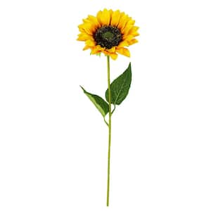 19 in. Yellow Orange Artificial Sunflower Stem Spray (Set of 12)