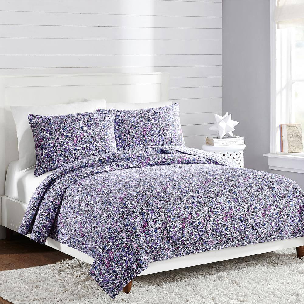 Purple Kaleidoscope Cotton Standard Pillow Sham