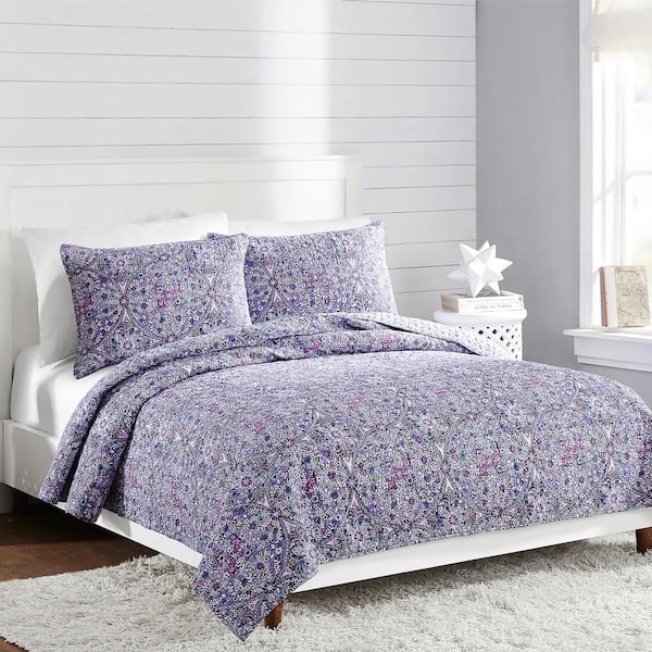 Kaleidoscope Purple Full/Queen Cotton Quilt