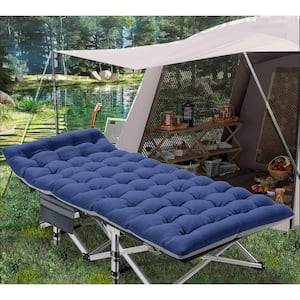 Double Layer Oxford Strong Heavy-Duty Wide Sleeping Cots with Pearl Cotton Pad and Carry Bag for Camp Office Use