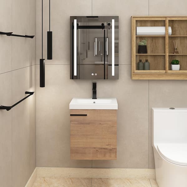 Staykiwi 18 in. W x 15 in. D x 21 in. H Single Sink Wall-Mounted