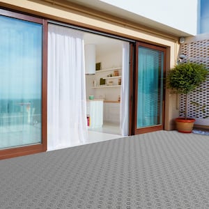 11.5 in. x 11.5 in. Outdoor Interlocking Diamond Polypropylene Patio and Deck Tile Flooring in Gray (Set of 6)