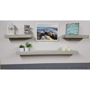 Rough Cut Decor 3 x 7 x 24 in. Gray Floating Shelf