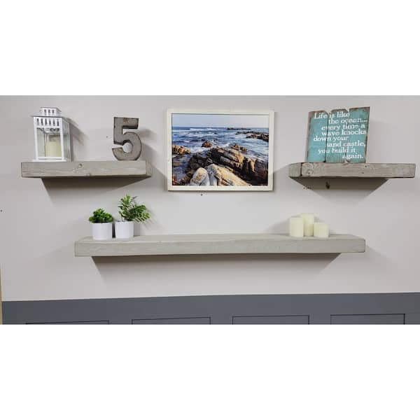 Unbranded Rough Cut Decor 3 x 7 x 24 in. Gray Floating Shelf