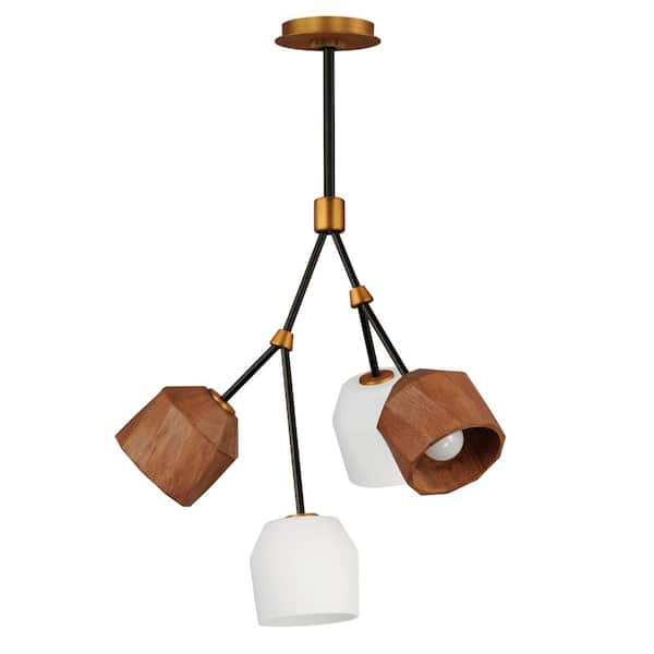 Akimbo 4-Light Satin Brass Pendant Light W LED Bulbs