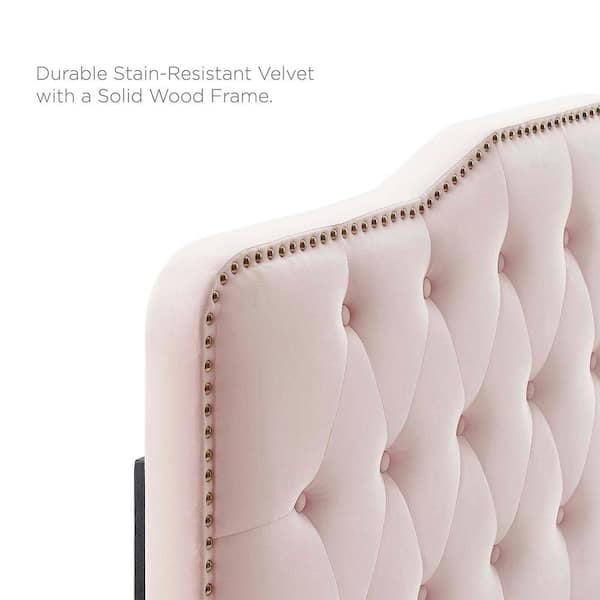 MODWAY Sophia Pink Tufted Performance Velvet Full/Queen