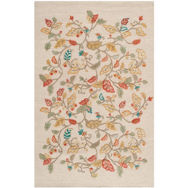 SAFAVIEH Martha Stewart Persimmon Red 5 ft. x 8 ft. Floral Area Rug