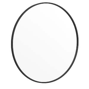 36 in. W x 36 in. H Modern Round Black Wall Mounted Mirror
