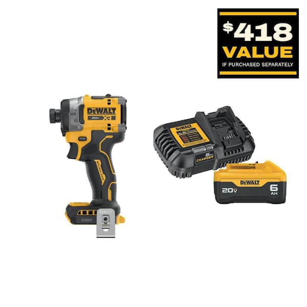 20V MAX XR Lithium-Ion Cordless Impact Driver with 6.0 Ah Battery Pack and Charger Kit