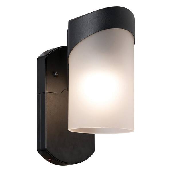 Maximus Contemporary Smart Security Companion Textured Black Metal and Glass Outdoor Wall Lantern Sconce