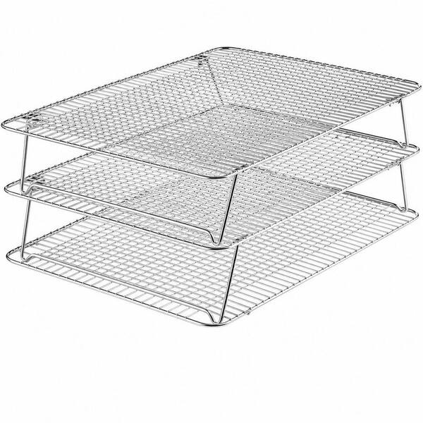 3-Tier 16.5 in. x 12 in. Stainless Steel Stackable Cooling Rack for Baking, Wire Cooling Rack for Oven