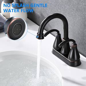 4 in. Centerset Double Handle Bathroom Faucet Combo Kit with Pop-Up Drain and Drain Assembly in Oil Rubbed Bronze