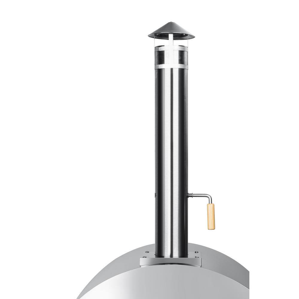 32-Inch Stainless Steel Dual Fuel Outdoor Pizza Oven with Casters