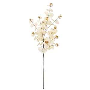 36 in. Champagne Ivory Artificial Eucalyptus Leaf Stem Plant Greenery Foliage Spray Branch (Set of 3)