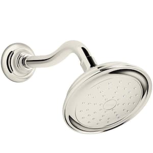 Artifacts 1-Spray 6 in. Single Wall Mount Fixed Shower Head in Vibrant Polished Nickel