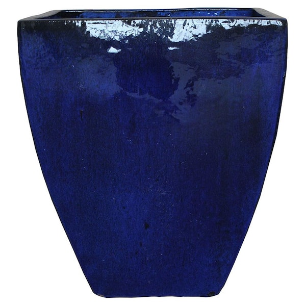 Trendspot 20 in. Blue Bayshore Ceramic Planter