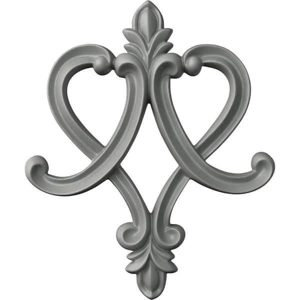 Ekena Millwork 1-7/8 in. x 9-7/8 in. x 11-7/8 in. Applique Polyurethane Fleur de Lis Onlay Moulding