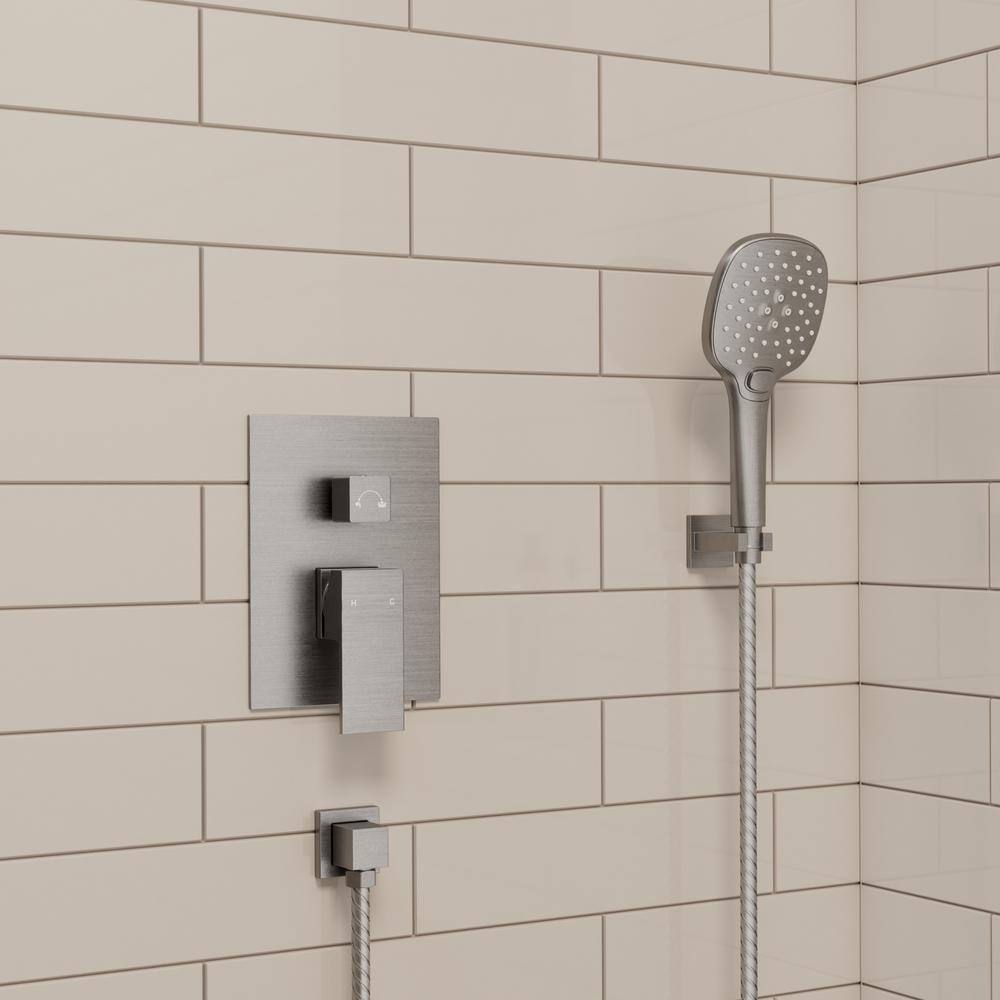 Nickel Wall Mounted Adjustable Rain Shower System with Handheld