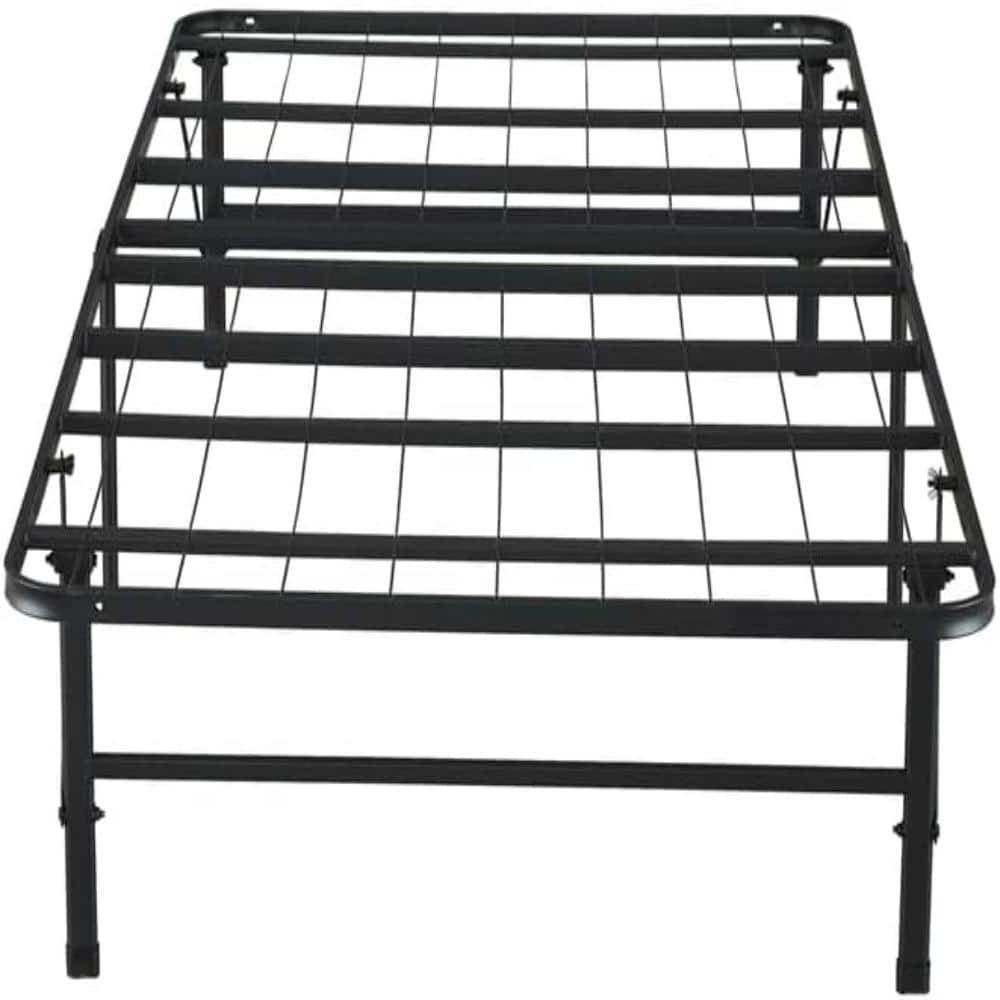 MAYKOOSH Black, Foldable Metal Bed Frame, Twin, Platform Bed - Mattress  Foundation - Box Spring Replacement 70195MK - The Home Depot