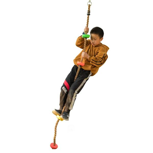 PLAYBERG Colorful Climbing Rope with Platforms Foot Holder for