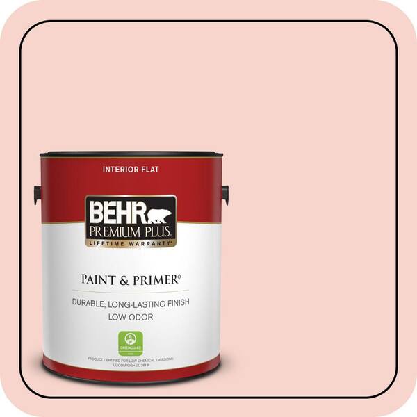BEHR PREMIUM PLUS 1 gal. #M170-1 Pink Elephant Flat Low Odor Interior Paint & Primer