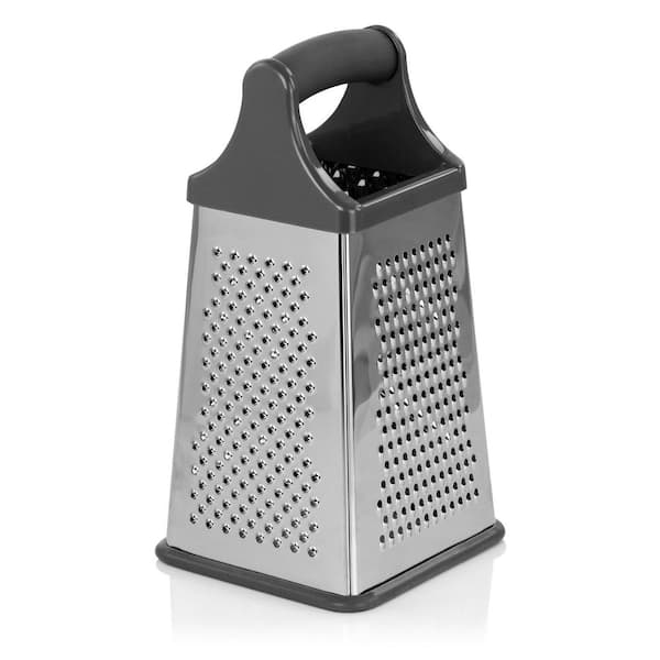 Stainless Steel Heavy-Duty Cheese Grater, 4-Sided Box Grater with