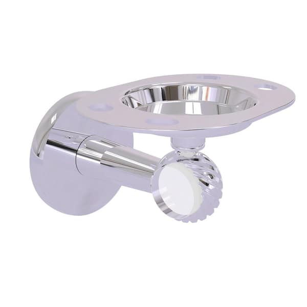 Allied Brass Clearview Tumbler and Toothbrush Holder with Twisted Accents in Polished Chrome