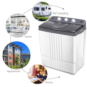 15 in. 1.4 cu. ft. High-Efficiency 120-Volt Smart Portable Top Load Washing Machine with Steam in White