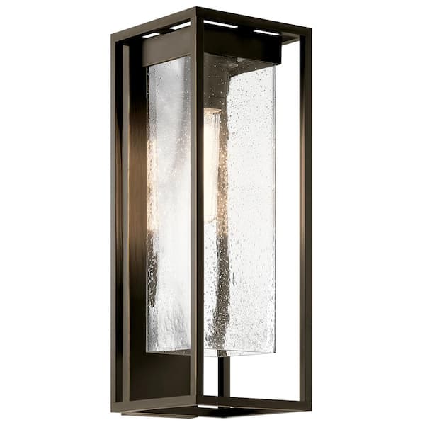 KICHLER Mercer 24 in. 1-Light Olde Bronze Outdoor Hardwired Lantern Wall Sconce with No Bulbs Included (1-Pack)