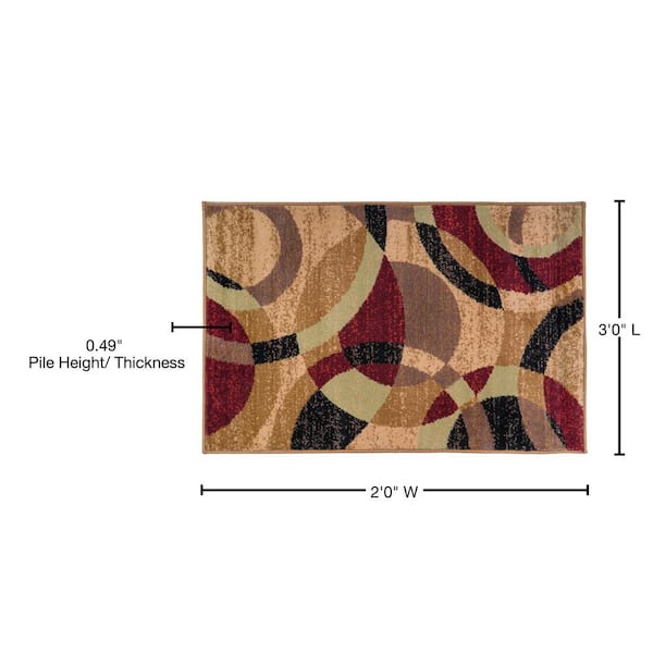 Modern Abstract Circles Multi 2 ft. x 3 ft. Indoor Area Rug