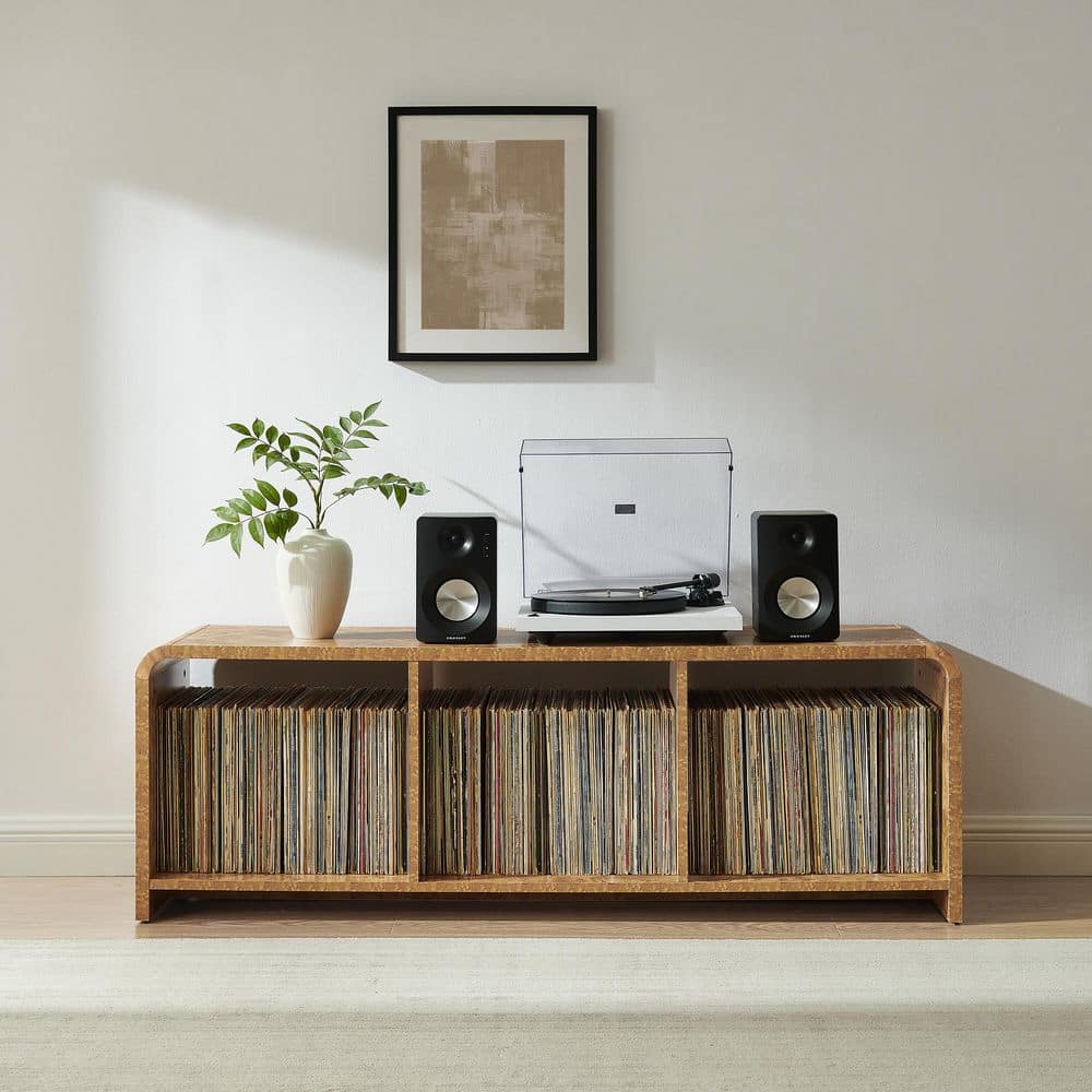 CROSLEY FURNITURE Ingrid Maple Large Record Player Stand With Vinyl Storage CF1190-ML
