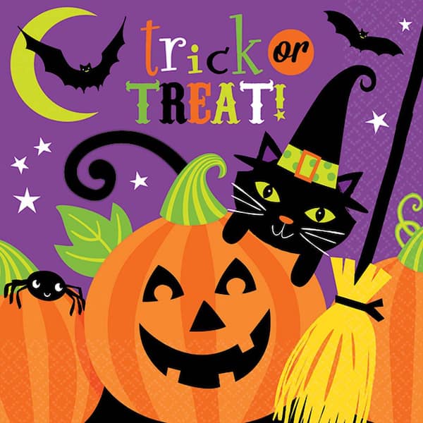 Amscan 5 in. x 5 in. Witch's Crew Beverage Napkins (36-Count, 3-Pack)