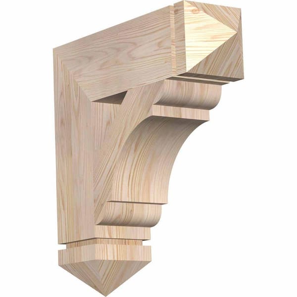 Ekena Millwork 5.5 in. x 22 in. x 22 in. Douglas Fir Olympic Arts and Crafts Smooth Bracket