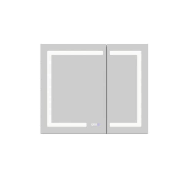 36 in. W x 30 in. H Rectangular Plastic Aluminum LED Medicine Cabinet with Mirror, Explosion-proof, Defogging, Dimmable