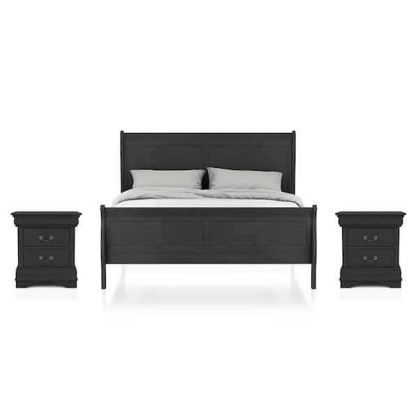 Furniture of America Alarcon 3-Piece Gray Queen Bedroom Set