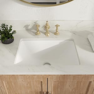 18 in. x 13 in. Rectangular Undermount Bathroom Sink in White Vitreous China with Overflow Drain