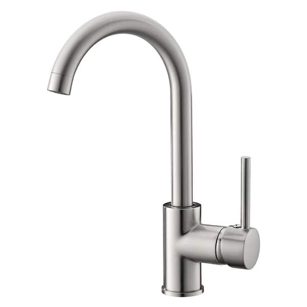 Unbranded Single Handle Kitchen Bar Faucet with 360 Degree, Single Hole Bar Kitchen Sink Faucet in Brushed Nickel