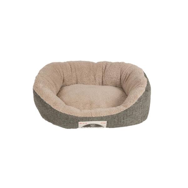 Happy Tails Small 21x17 Linen Pet Bed Green/Beige 30018 The Home Depot