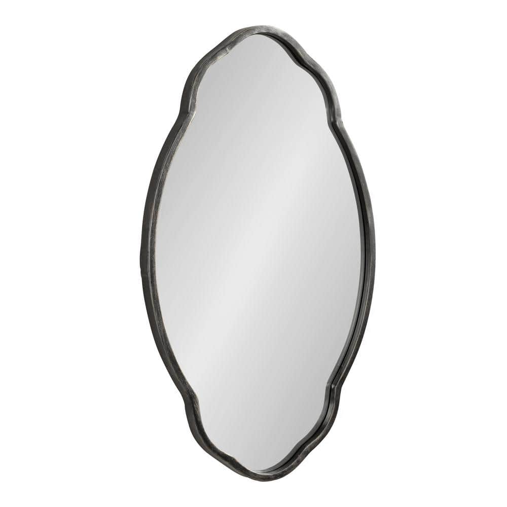30" Gold Oval Scalloped Vanity Wall Mirror