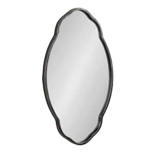 Magritte 29.87 in. x 17.75 in. Irregular Traditional Black Framed Decorative Wall Mirror
