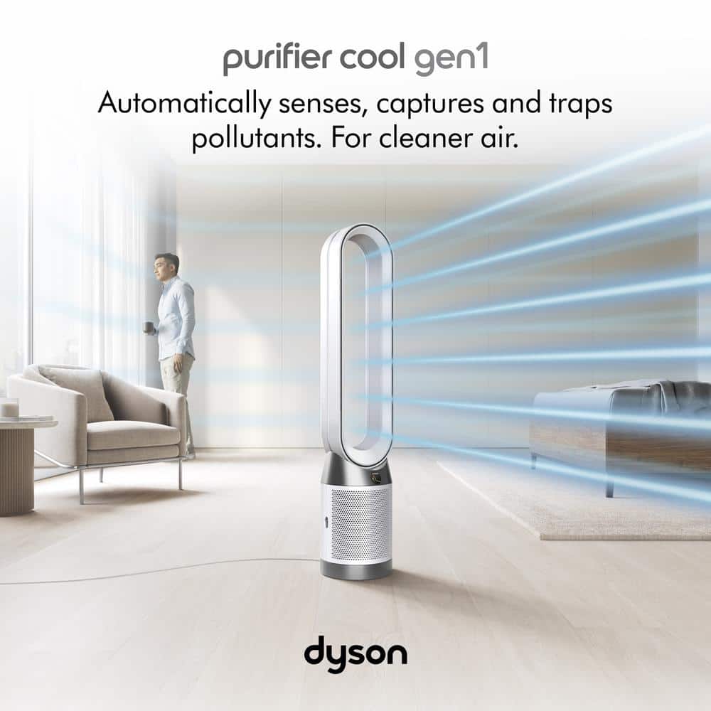 White HEPA Air Purifier and Fan with Odor Absorbing Filter
