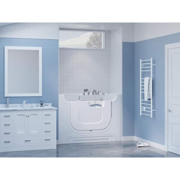 Universal Collection 30 in. L x 60 in. W Whirlpool Jetted Bathtub with Right Drain in White with Powered Fast Drain